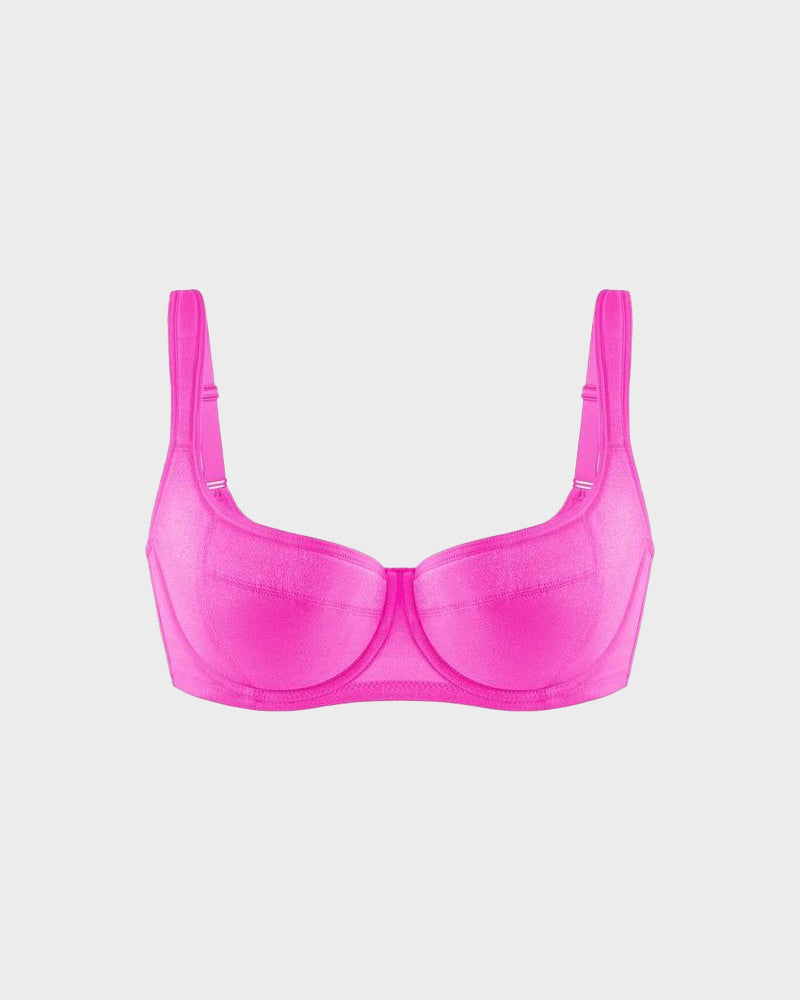 Shimmer Lightly Padded Balconette Bra, Comfortable Underwire Everyday Support for Women