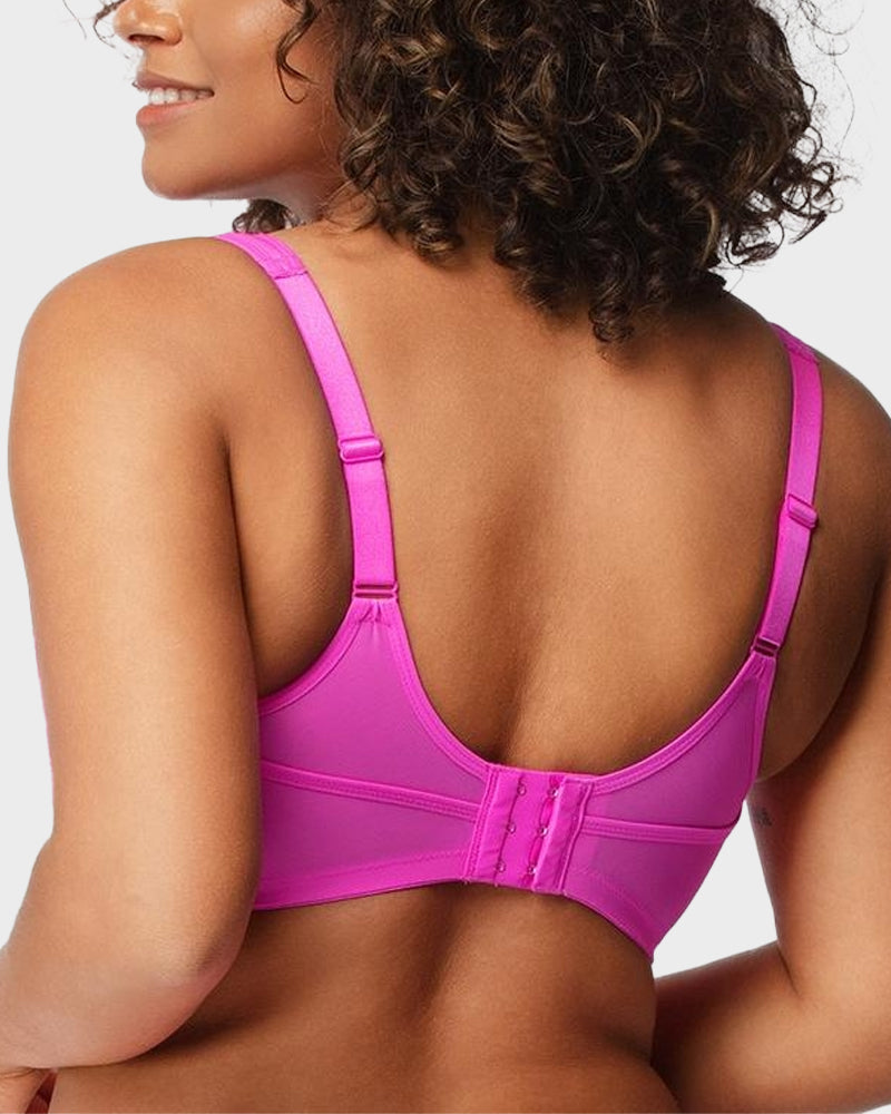 Shimmer Lightly Padded Balconette Bra, Comfortable Underwire Everyday Support for Women