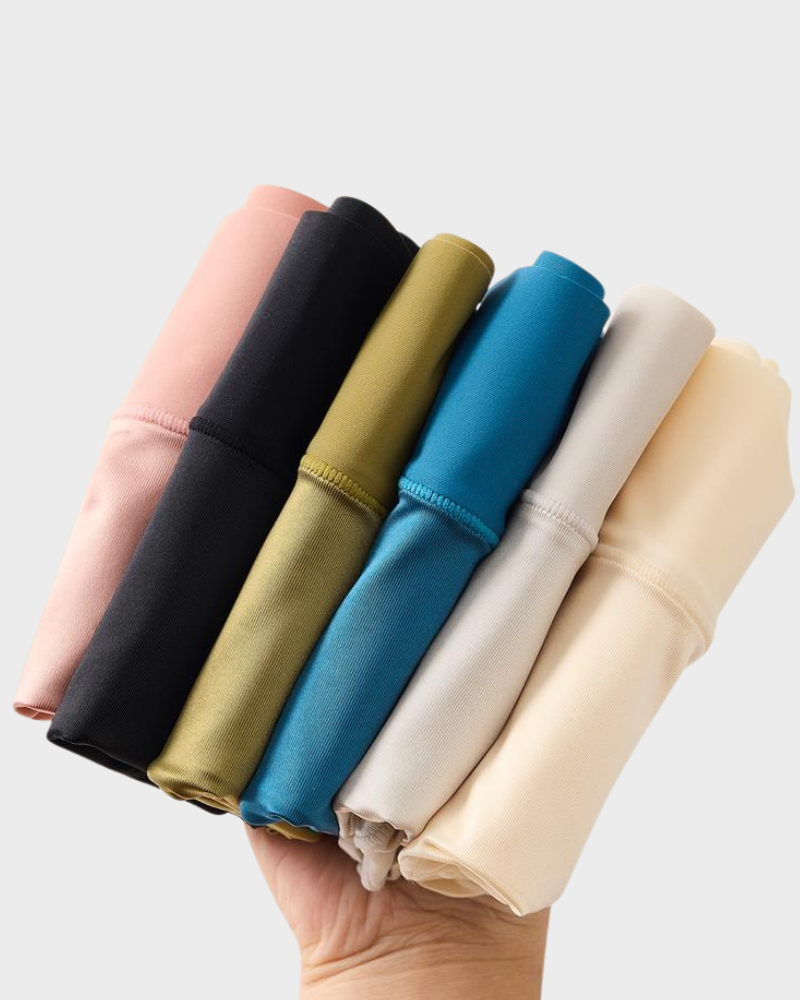 Silky High-Waist Seamless Scalloped Briefs 6-Pack - Breathable Comfort Underwear