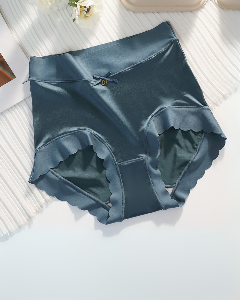Silky High-Waist Seamless Scalloped Briefs 6-Pack - Breathable Comfort Underwear