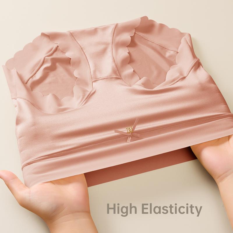 Silky High-Waist Seamless Scalloped Briefs 6-Pack - Breathable Comfort Underwear