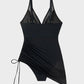 Elegant Women's Sheer Mesh Sarong Wrap Swimsuit Cover-Up Beach Dress