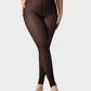 Comfortable Slimming Semi-Sheer Black Tights - High Elasticity, Durable Hosiery