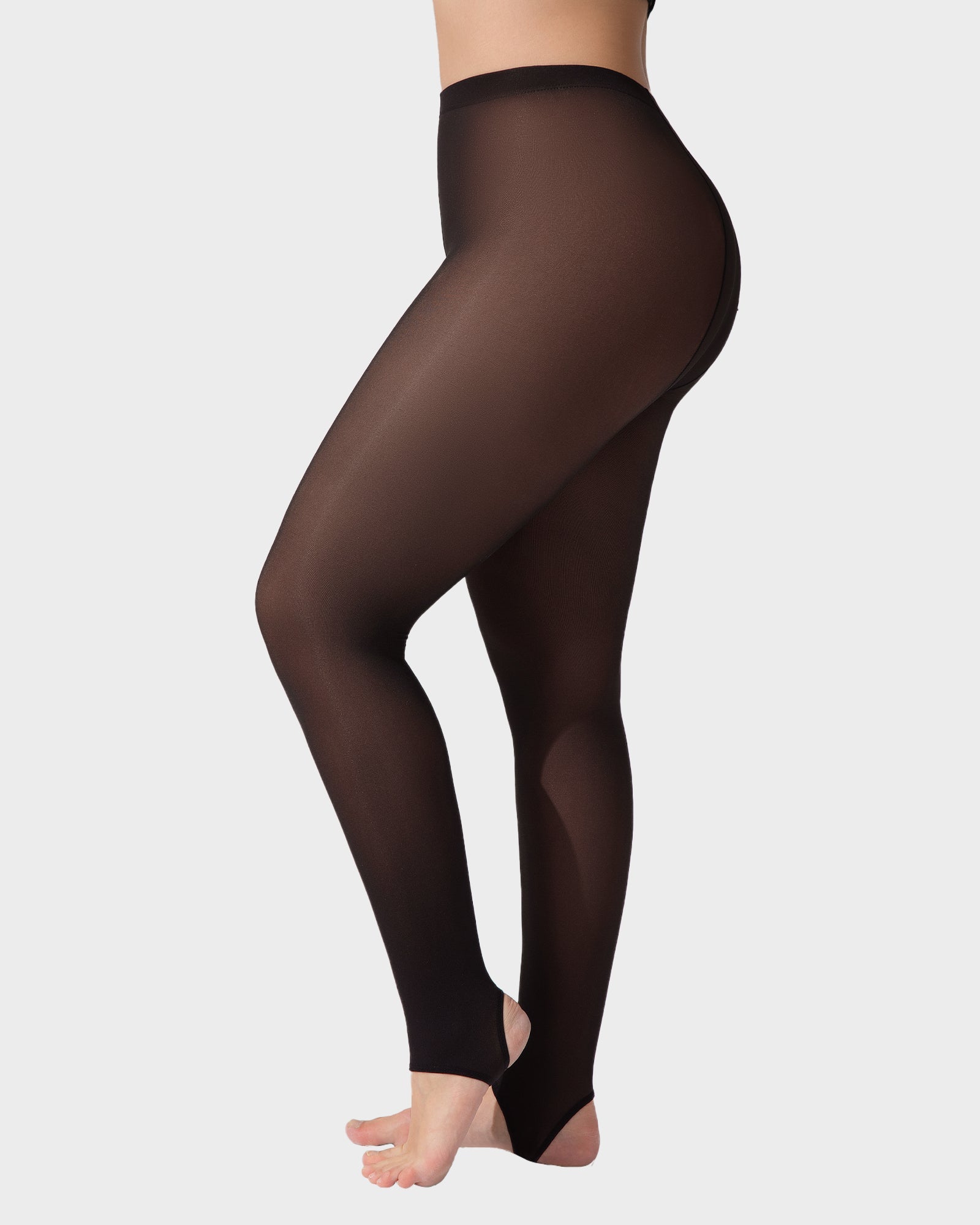 Comfortable Slimming Semi-Sheer Black Tights - High Elasticity, Durable Hosiery