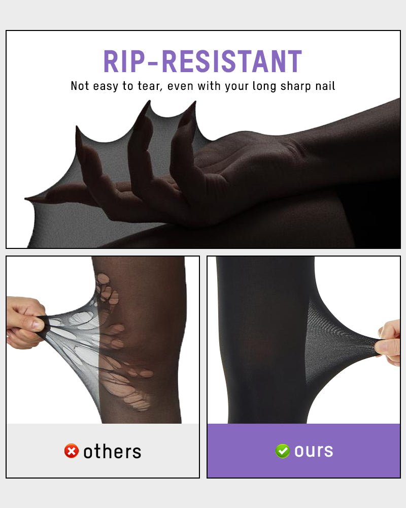 Comfortable Slimming Semi-Sheer Black Tights - High Elasticity, Durable Hosiery