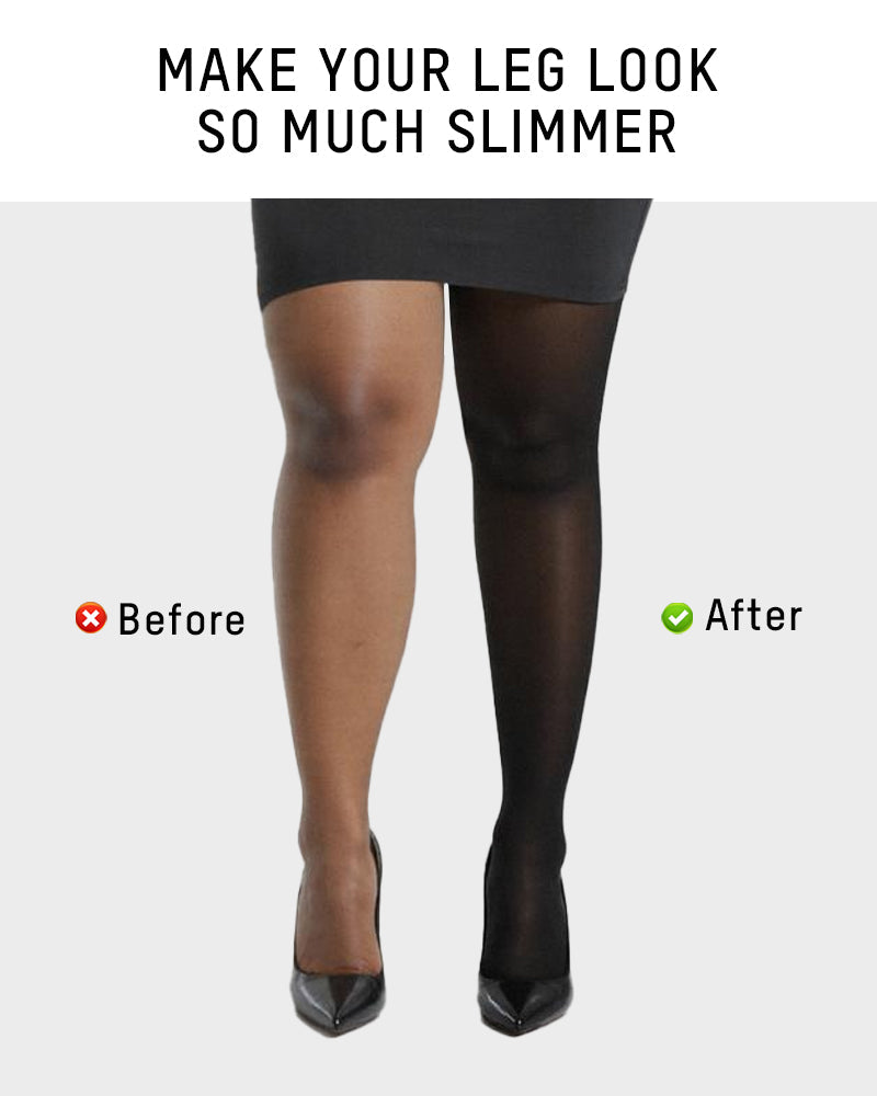 Comfortable Slimming Semi-Sheer Black Tights - High Elasticity, Durable Hosiery