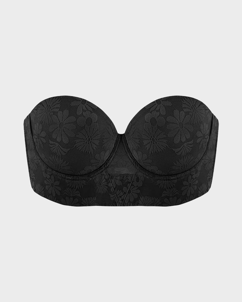 Smooth Lace Longline Strapless Underwire Bra: Ultimate Support & Invisible Comfort