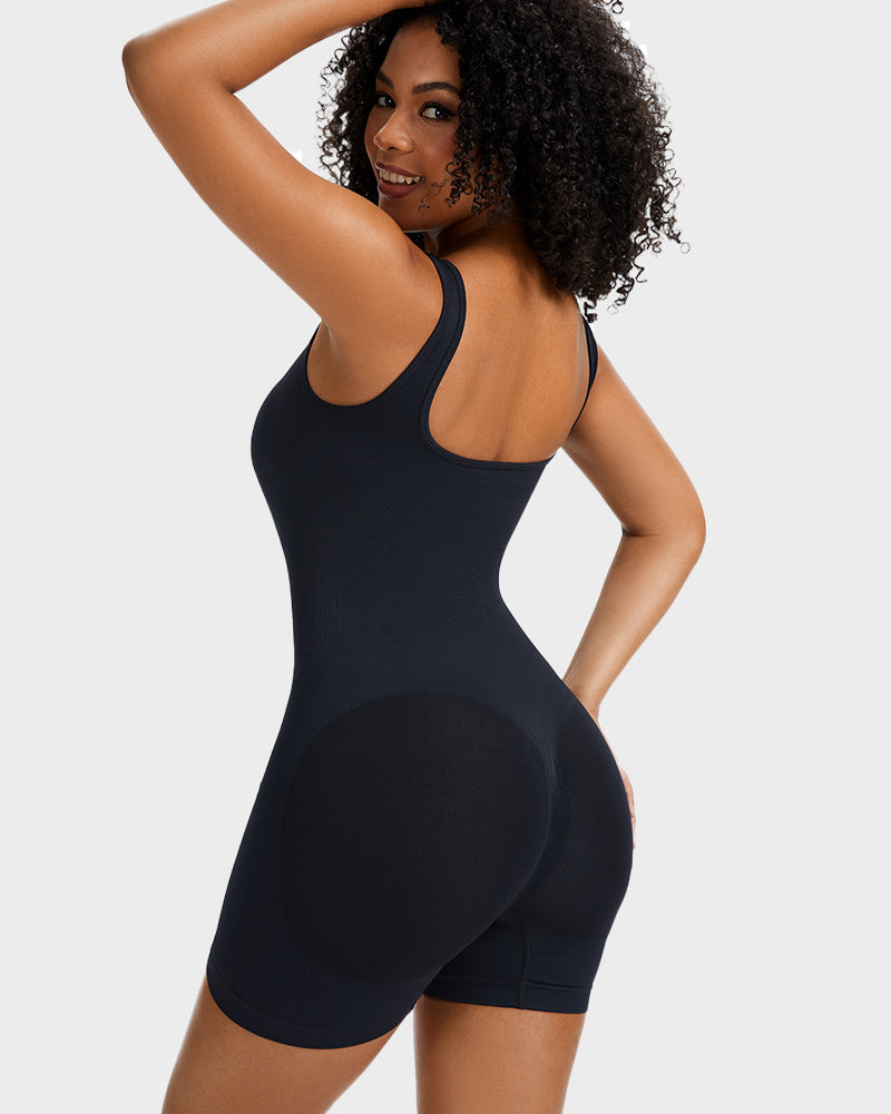 Comfortable Snap Button Shaping Shorts Bodysuit for Women's Tummy Control