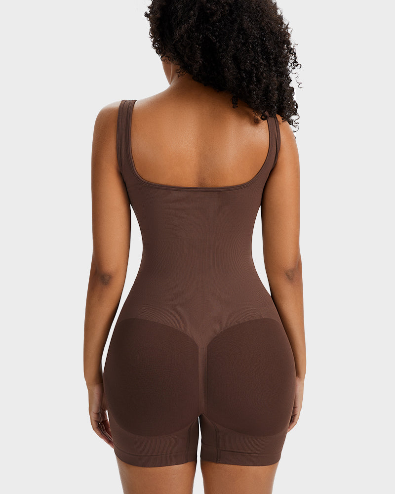 Comfortable Snap Button Shaping Shorts Bodysuit for Women's Tummy Control