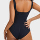 Comfortable Snap Button Triangle Shaping Bodysuit - Tummy Control & Everyday Style