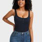 Comfortable Snap Button Triangle Shaping Bodysuit - Tummy Control & Everyday Style
