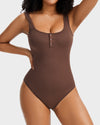 Comfortable Snap Button Triangle Shaping Bodysuit - Tummy Control & Everyday Style