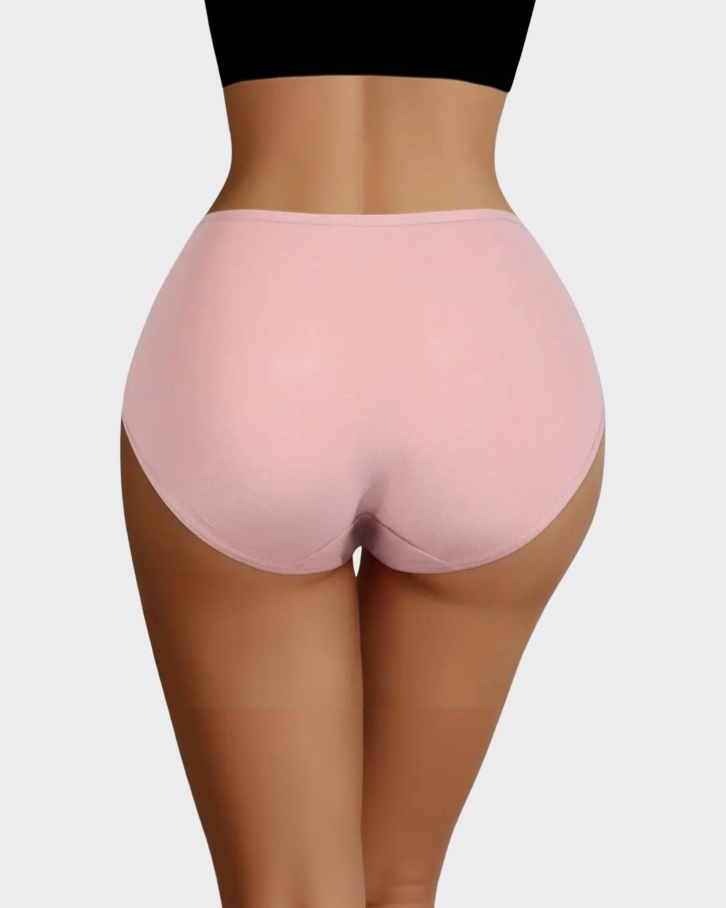 Soft Cotton High-Waist Panties 6-Pack: Charming Heart Print Briefs