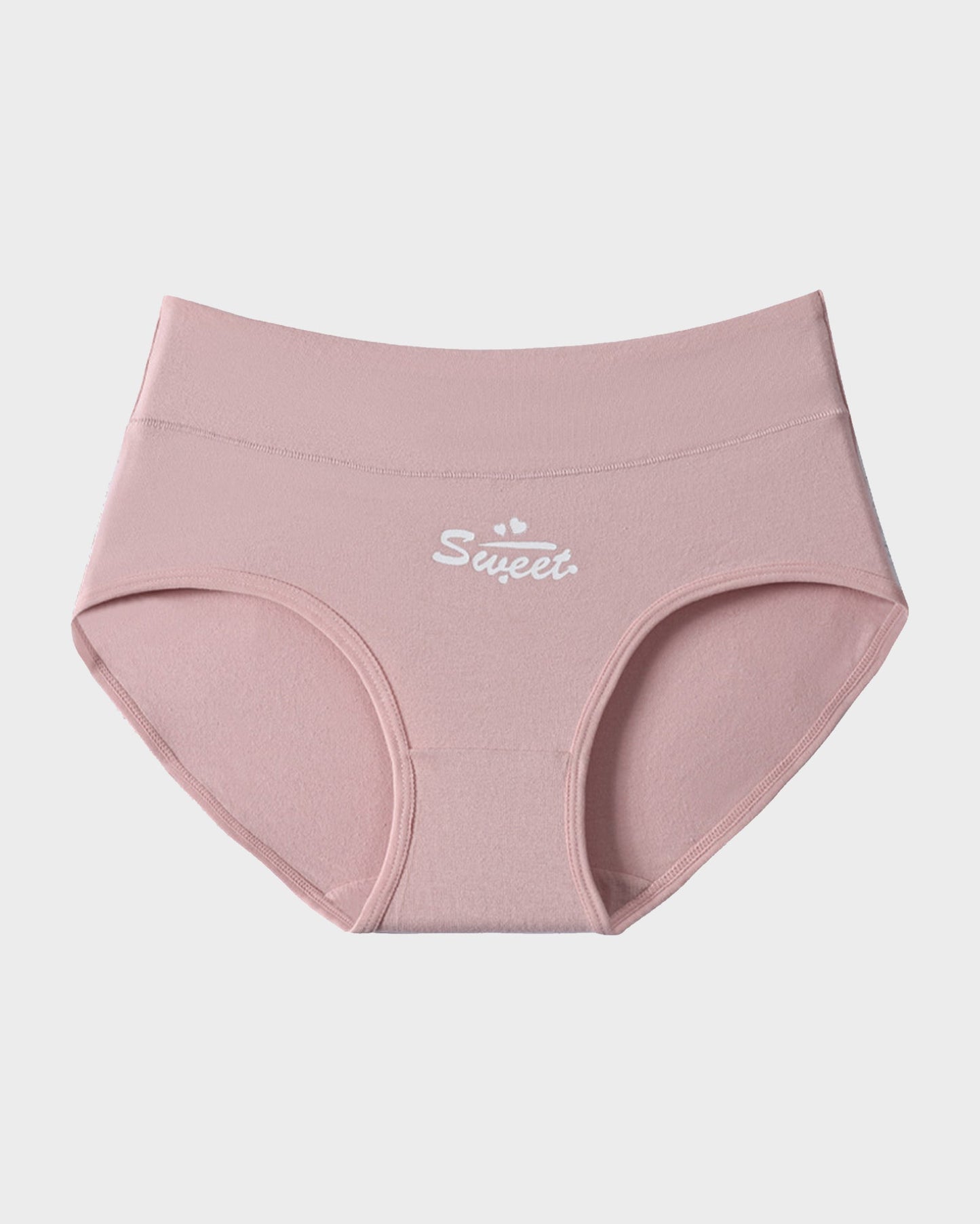 Soft Cotton High-Waist Panties 6-Pack: Charming Heart Print Briefs