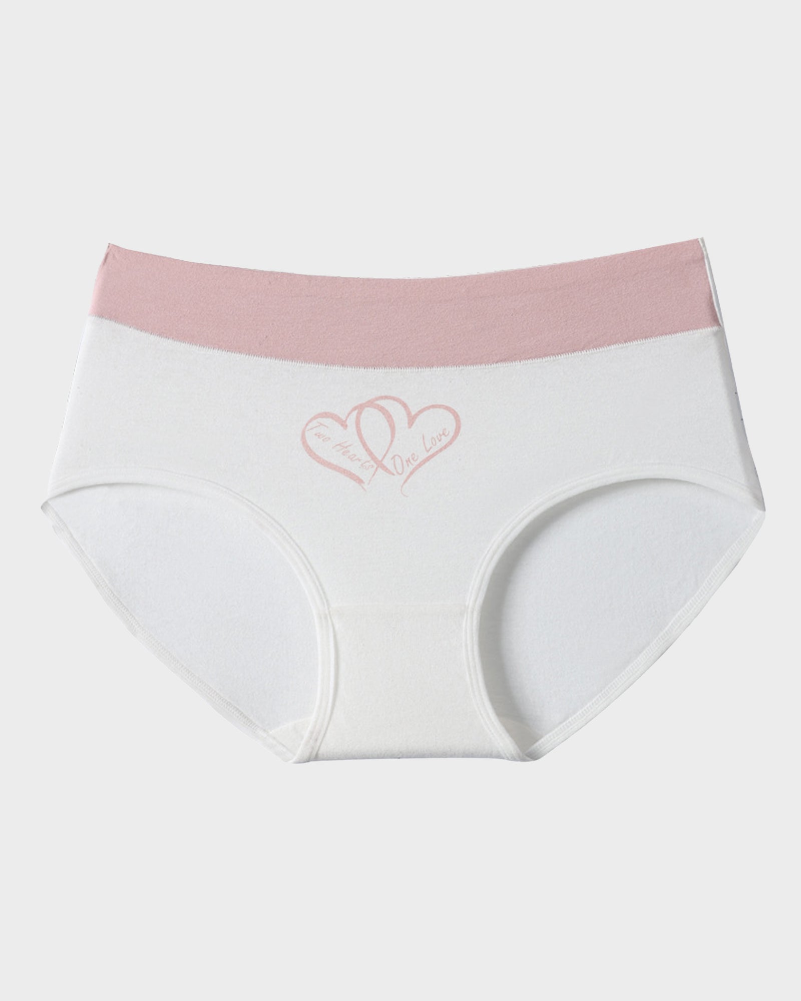 Soft Cotton High-Waist Panties 6-Pack: Charming Heart Print Briefs