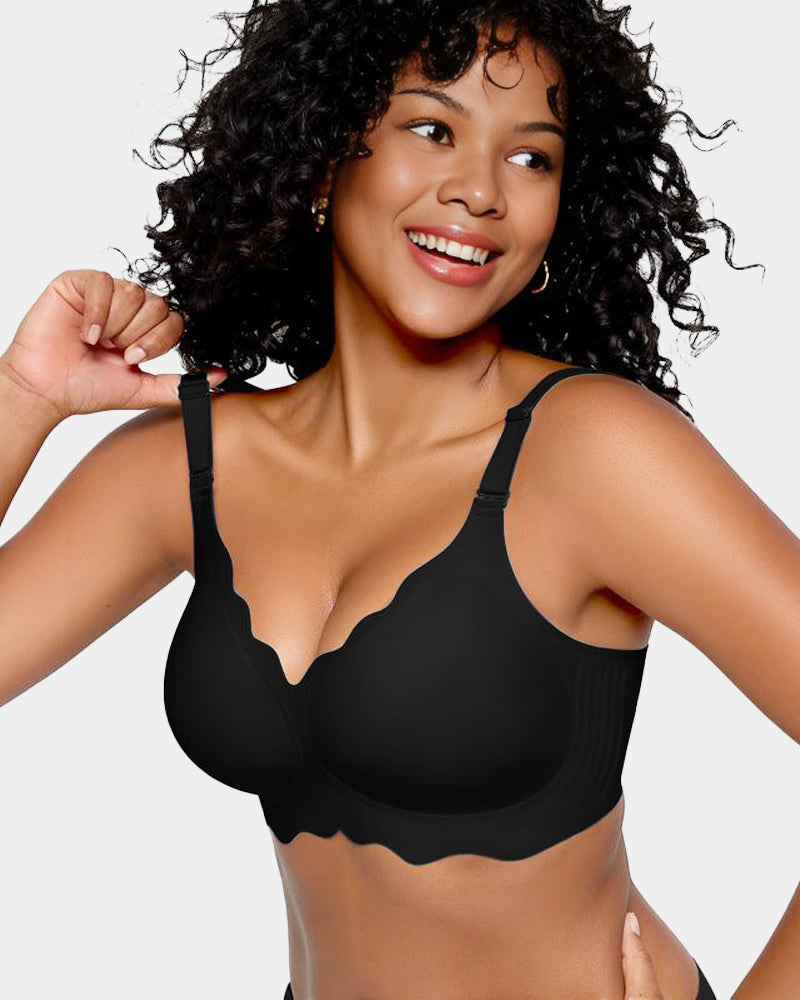 SheCurve Soft Full Coverage Scalloped Wireless Jelly Bra for All-Day Comfort