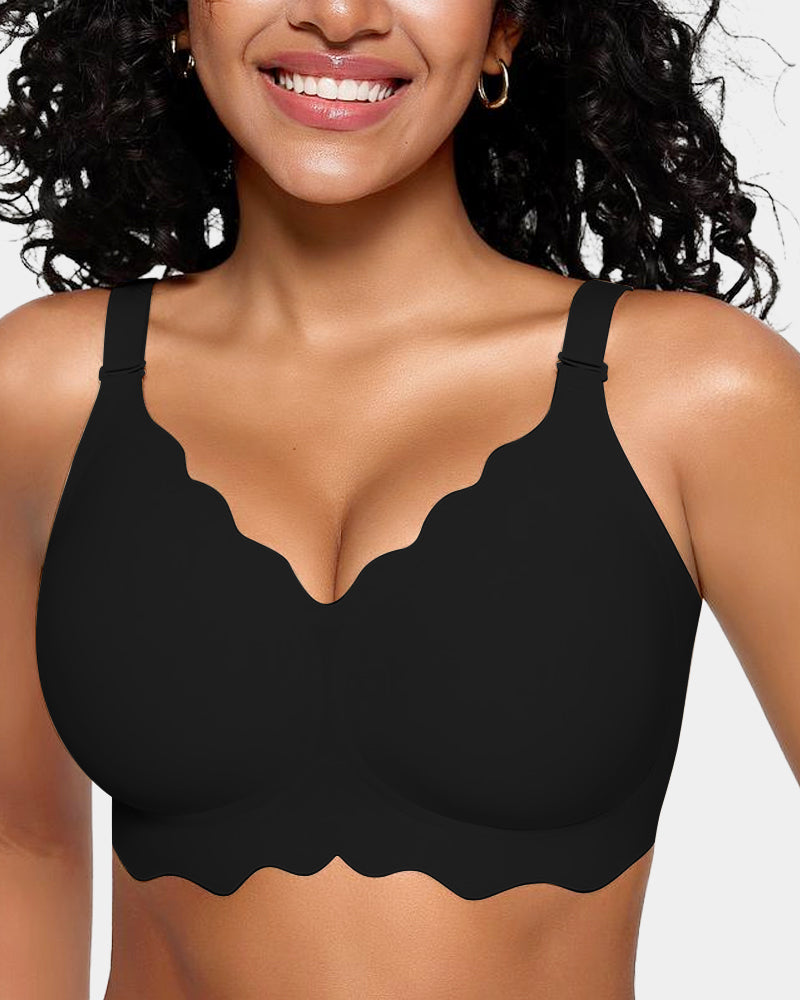 SheCurve Soft Full Coverage Scalloped Wireless Jelly Bra for All-Day Comfort