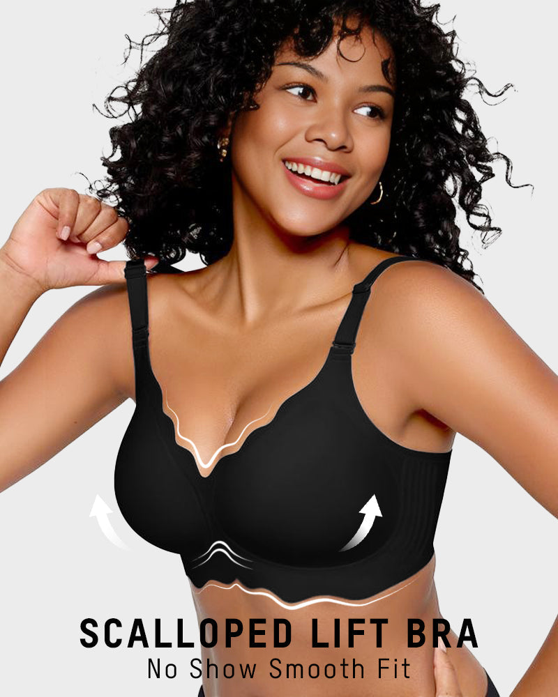 SheCurve Soft Full Coverage Scalloped Wireless Jelly Bra for All-Day Comfort