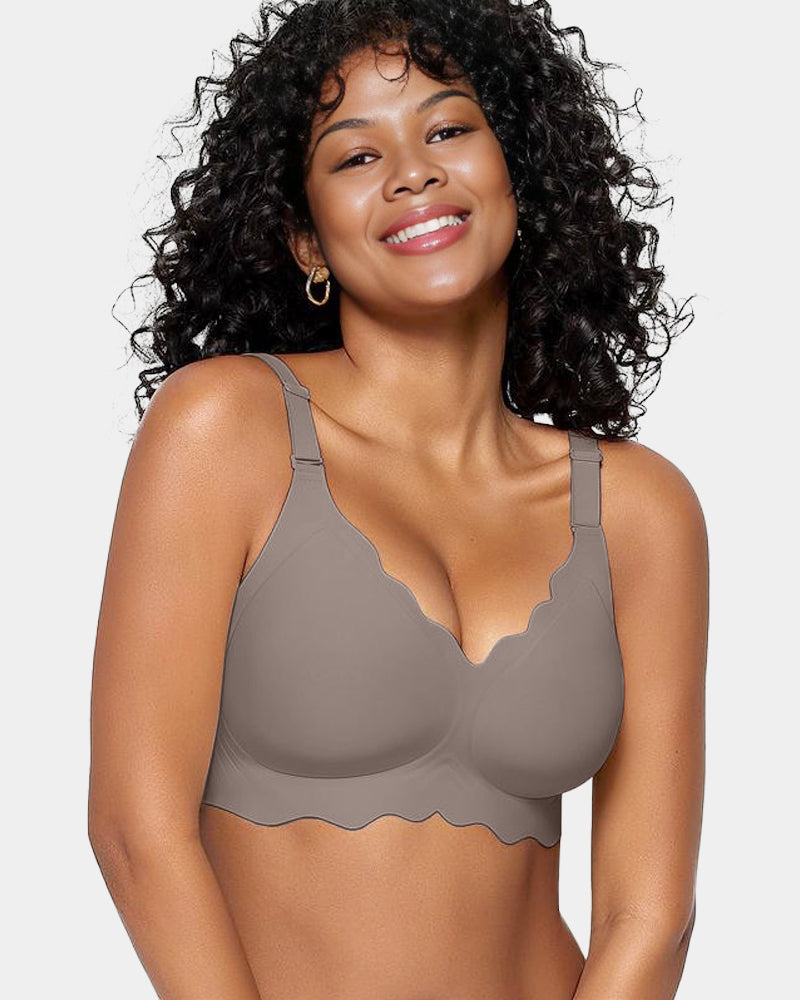 SheCurve Soft Full Coverage Scalloped Wireless Jelly Bra for All-Day Comfort
