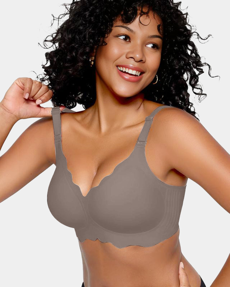 SheCurve Soft Full Coverage Scalloped Wireless Jelly Bra for All-Day Comfort