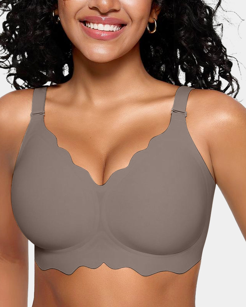 SheCurve Soft Full Coverage Scalloped Wireless Jelly Bra for All-Day Comfort