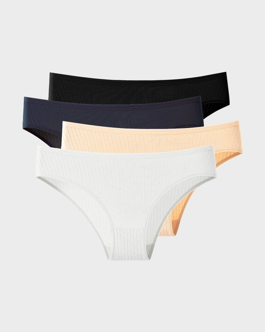 Ultimate Comfort 4-Pack Soft Breathable Low-Waist Cotton Briefs for Women