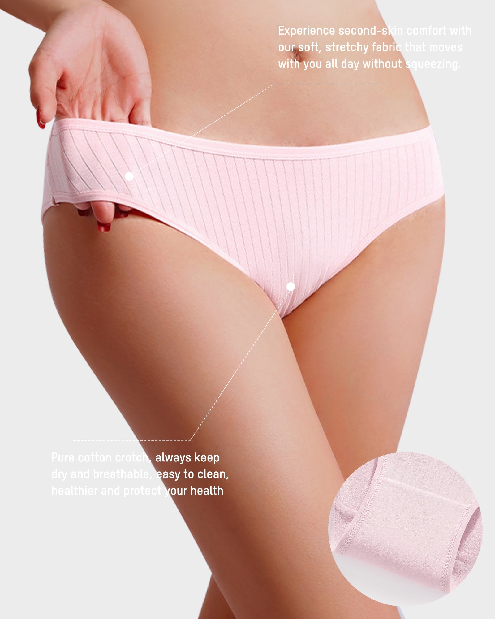 Ultimate Comfort 4-Pack Soft Breathable Low-Waist Cotton Briefs for Women