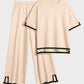 Luxurious Soft Knit Lounge Set: Short Sleeve Top & Wide Leg Pants
