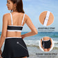 Sporty Color Block Skirted Bikini Set with Side Slit Design