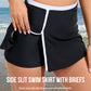 Sporty Color Block Skirted Bikini Set with Side Slit Design