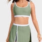 Sporty Color Block Skirted Bikini Set with Side Slit Design