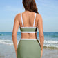 Sporty Color Block Skirted Bikini Set with Side Slit Design