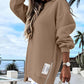 Stylish Oversized Long Sleeve Sweatshirt with Trendy Side Zipper Slit