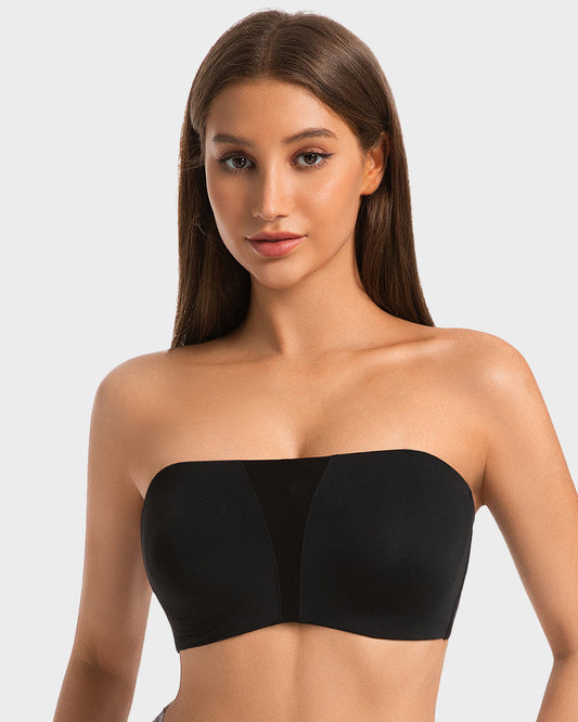 SheCurve Ultimate Strapless Anti-Slip Full Coverage Bandeau Bra Seamless Support