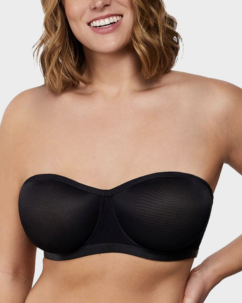 Ultimate Invisible Support Strapless Mesh Underwire Balconette Bra for Women