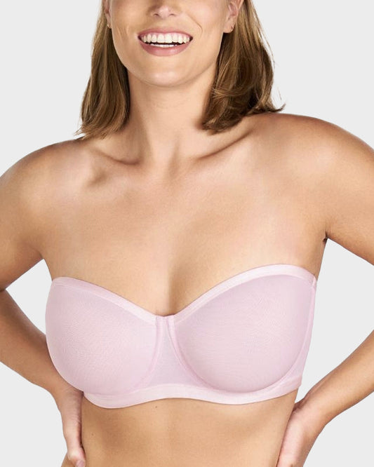Ultimate Invisible Support Strapless Mesh Underwire Balconette Bra for Women