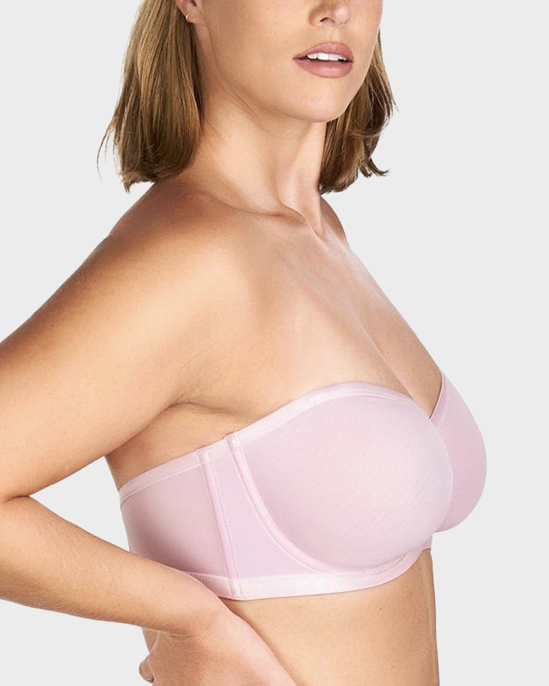 Ultimate Invisible Support Strapless Mesh Underwire Balconette Bra for Women