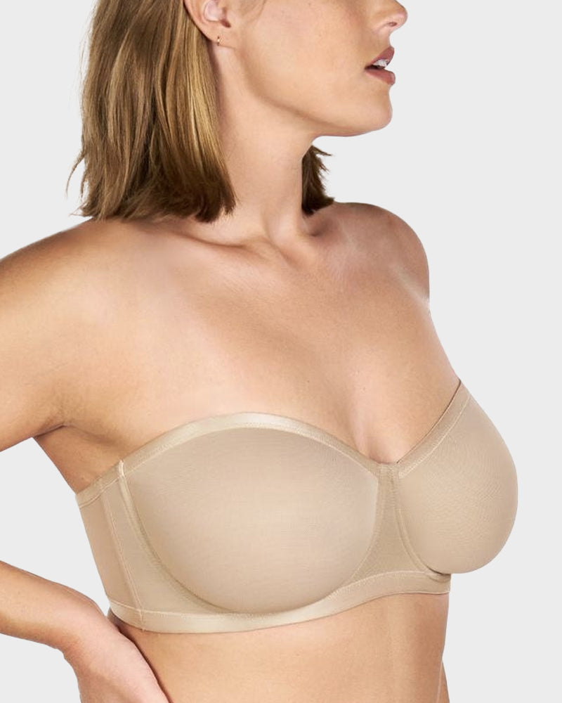 Ultimate Invisible Support Strapless Mesh Underwire Balconette Bra for Women