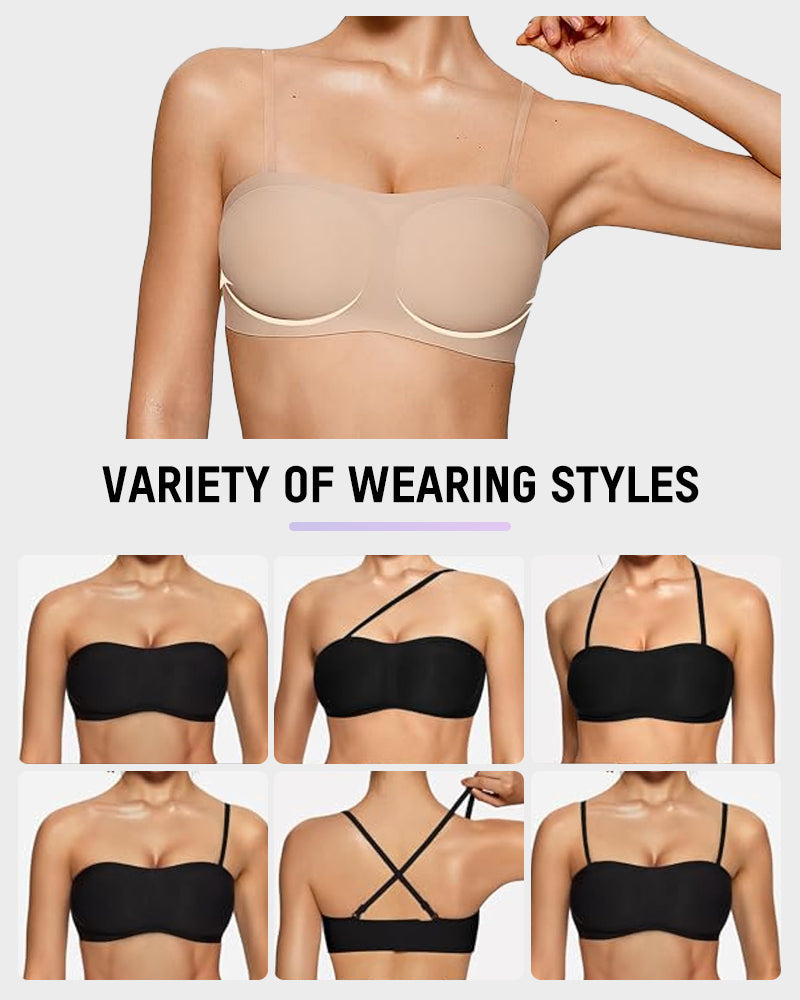 Comfortable Seamless Strapless Wireless Padded Bandeau Bra for Women