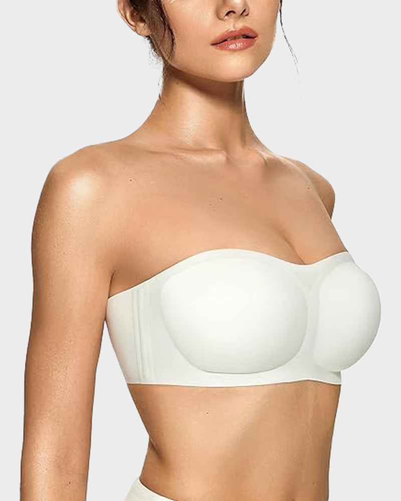 Comfortable Seamless Strapless Wireless Padded Bandeau Bra for Women