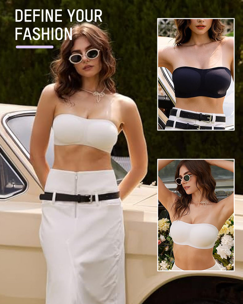 Comfortable Seamless Strapless Wireless Padded Bandeau Bra for Women