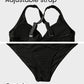 Chic Textured Knot-Front High-Waisted Bikini Set for Women