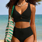 Chic Textured Knot-Front High-Waisted Bikini Set for Women