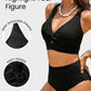 Chic Textured Knot-Front High-Waisted Bikini Set for Women