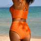 Chic Textured Knot-Front High-Waisted Bikini Set for Women