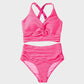 Chic Textured Knot-Front High-Waisted Bikini Set for Women