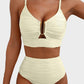 Chic Textured U-Wire High-Waisted Bikini Set - Tummy Control Swimsuit