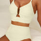 Chic Textured U-Wire High-Waisted Bikini Set - Tummy Control Swimsuit