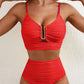Chic Textured U-Wire High-Waisted Bikini Set - Tummy Control Swimsuit