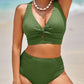 Chic Textured Knot-Front High-Waisted Bikini Set for Women